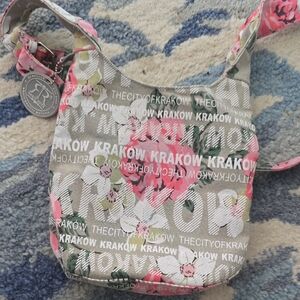Robin Ruth Pink and Gray Krakow Crossbody Bag